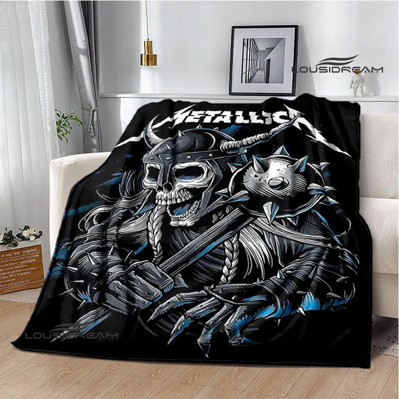 3D M-Metallicas retro Printed blanket Picnic blanket Warm Flannel blankets Home bed linings blankets for beds Birthday Gift 6