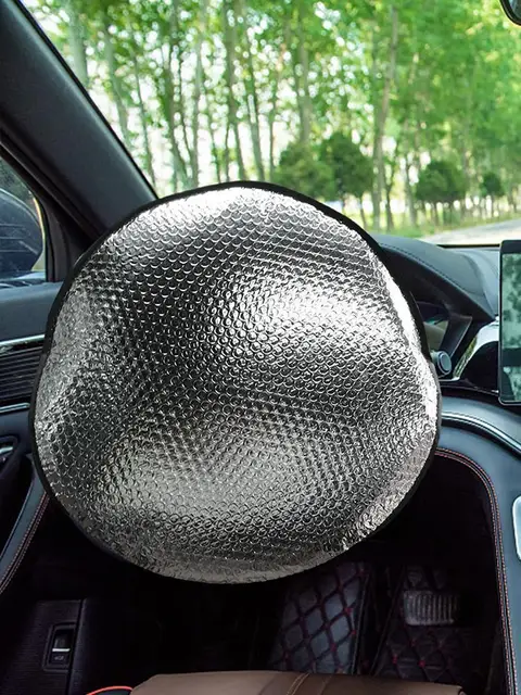 43x43cm Auto lenkrad Anti-Hitze Sonnenschutz Abdeckung hochwertige Silber  doppelt dicke Sonnenschutz Anti-UV-Schutz Sonnenschirm - AliExpress