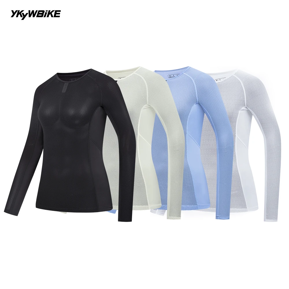 YKYW Breathable Women's Long Sleeve Base Sweatshirt Cycling Jersey Moisture Wicking Road Bike Base Layers Bicycle Undershirt