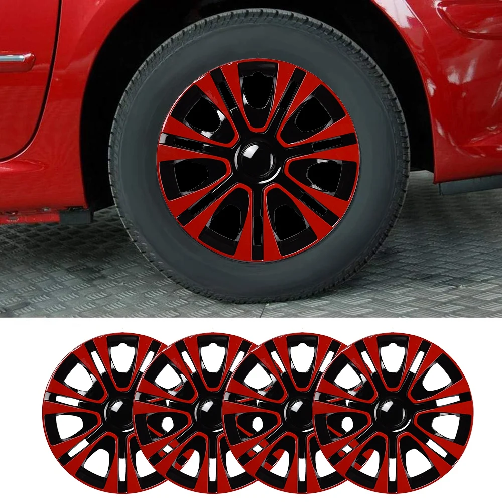 

Car Wheel Caps Red Color 15inch Hubcap Wheel Cover 38cm Hub Cap Covers Racing Automobile Wheel Protector 4 Pcs