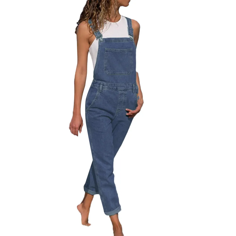 

Women'S Fashion Denim Bib Pants Sexy Long Rompers Bib Pants Jumpsuits Women Summer Bodysuit Women Overalls Romper For Women