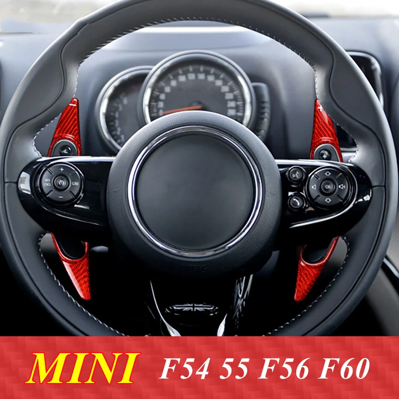 

Real Carbon Fiber Car Steering Wheel Shift Paddle Extended Shifter Trim Cover For MINI F55 F56 Clubman F54 Cabrio F57 F60