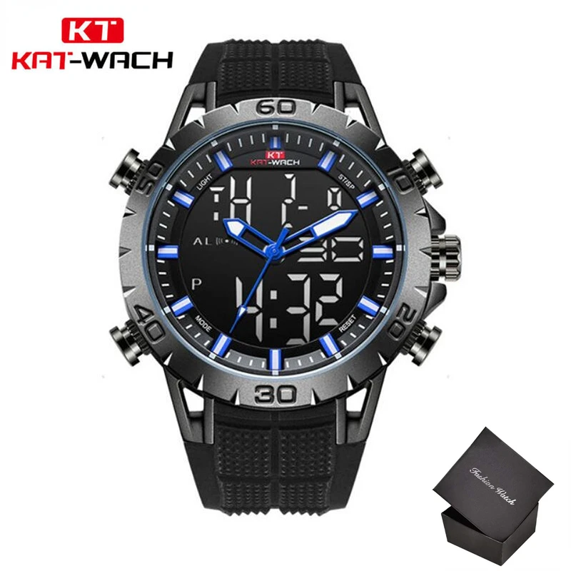 2022 KAT-Wash Quartz Resin Male Clock JPN Movement Sports Men Watches Top Brand Waterproof Military Wristwatch Mens Montre Homme