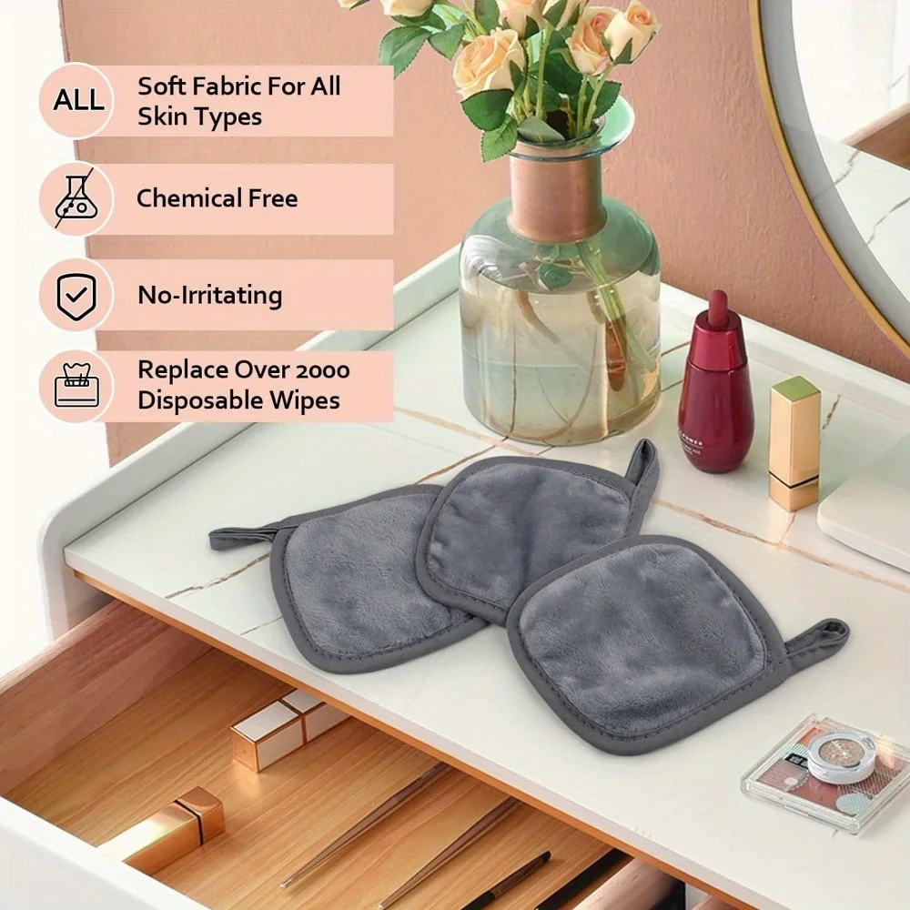 12PCS Microfiber Face Cloths Reusable Makeup Remover Cloth Makeup Towels Face Deep Cleaning Pads Skincare Beauty Tools