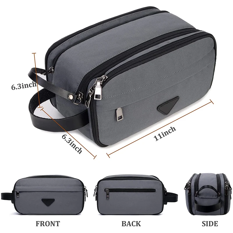 New Mens Travel Toiletry Wash Bag Big Capacity Oxford Cloth Cosmetic Makeup Organizer Shaving Dopp Kits with Double Compartments 6