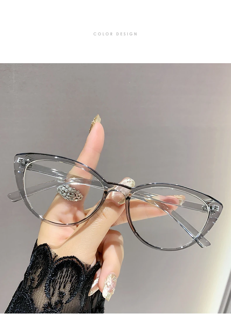 2PCS High-end-Lesebrille Mode Anti-blau Gläser Internet Celebrity Cat-eye Ältere Lesebrille 6115 – Detail 10