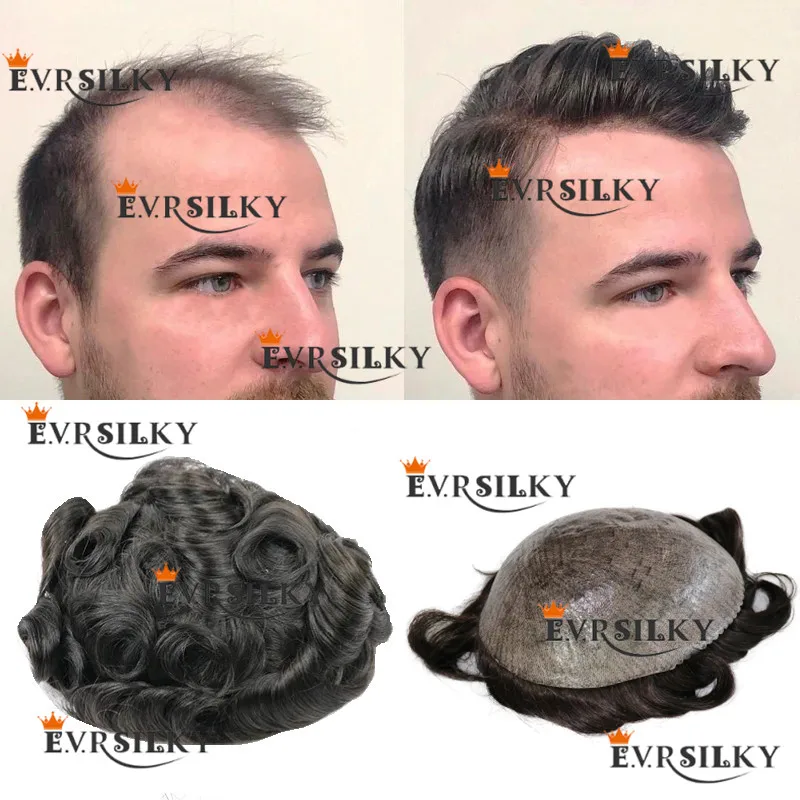 

Натуральные волосы прочные мужские модные парики коричневые волосы Серые Черные Супер Прочные мужские волосы из микрокожи полная кожа полиуретановые капилляры