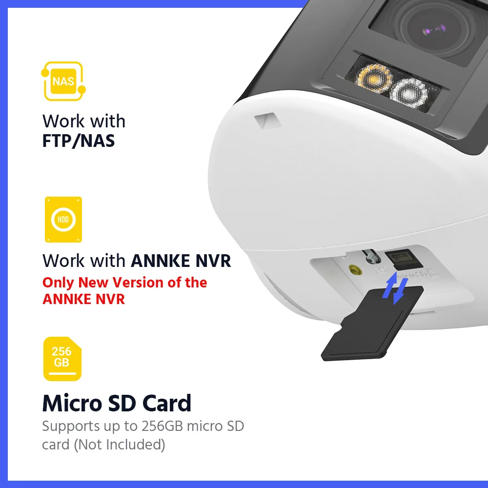 ANNKE 180&deg; 6MP DUO POE Dual Lens Wide View Outdoor Video Camera,6MP AI Human Detect,6MP Security Camera,2 Way Audio CCTV Camera