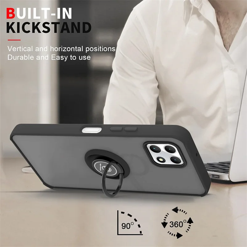 Armor Matte Shockproof Case with Magnetic Ring Holder and Stand