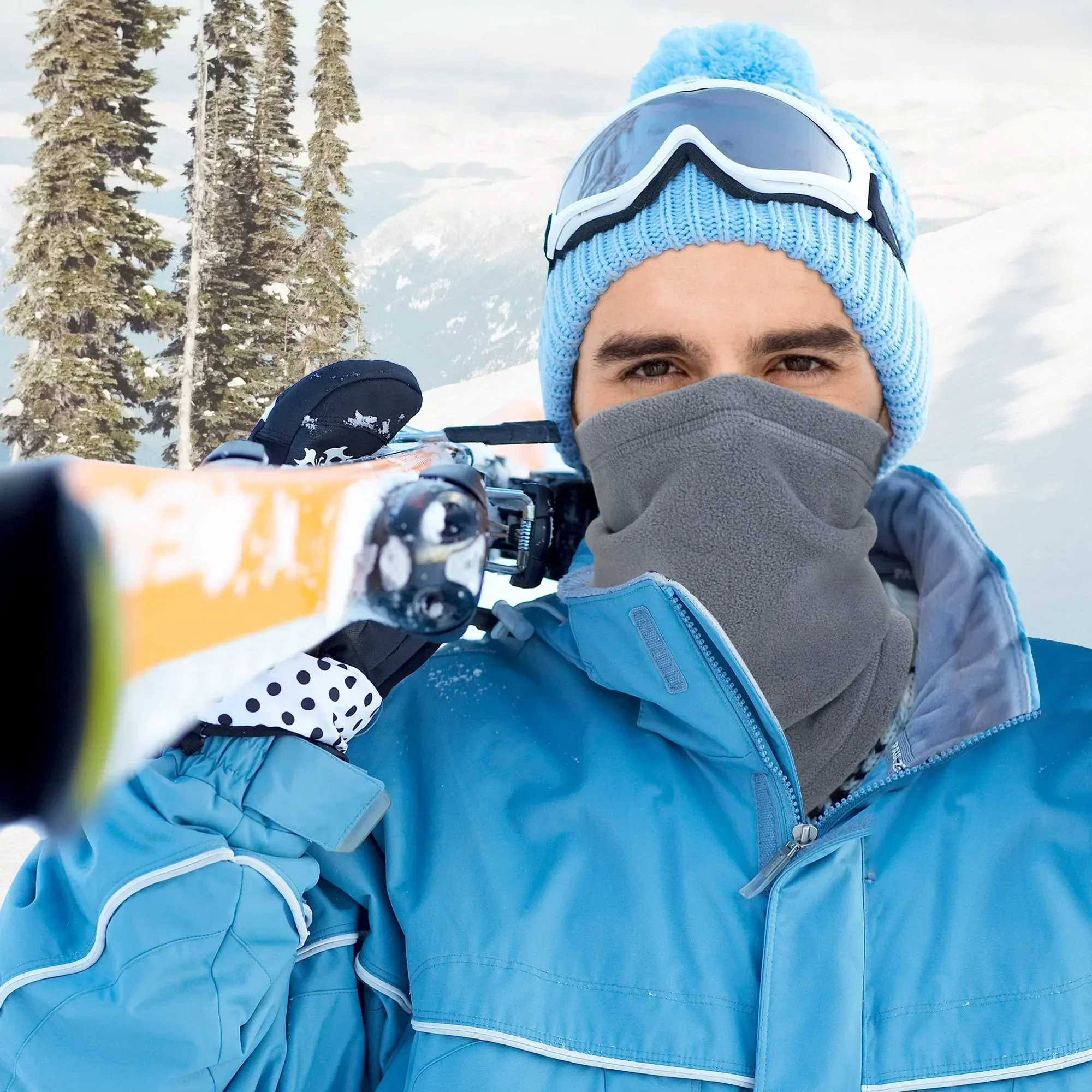 Scaldacollo Pile Invernale Termico Con Coulisse | Sciarpa Tubolare Uomo Donna | Sport Outdoor - 3