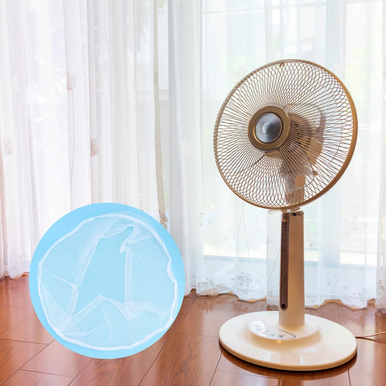 

2 Pcs Family Fan Cover Safety Safety Fan Dust Cover Safety Summer Washable Fan Guard Net Cover Drawstring Style Random