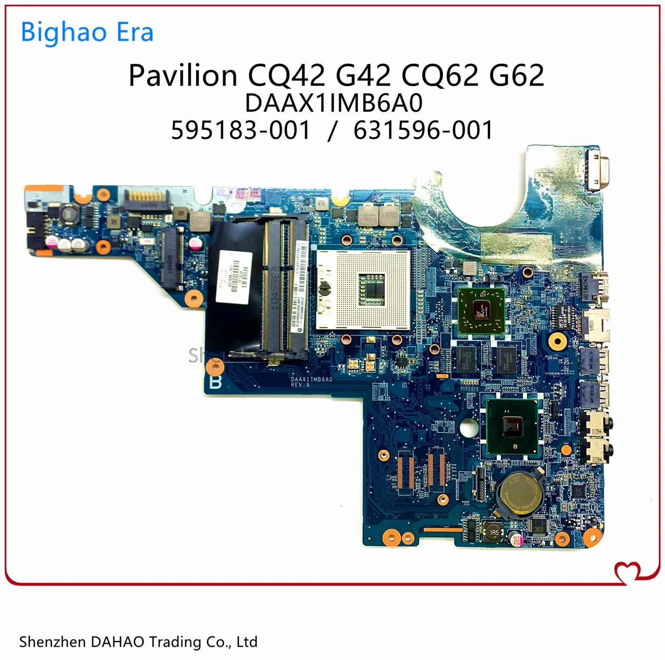 

595183-001 615578-001 631596-001 Mainboard For HP G42 G62 CQ42 CQ62 Laptop Motherboard DAAX1IMB6A0 DAOAX1MB6H1 W/ HM55 HD5430