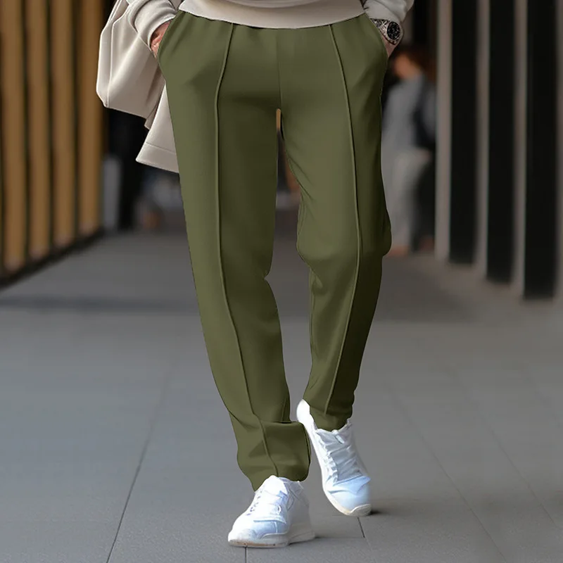 2024 New Fashion Men's Casual Pants Loose Waffle Sports Pants Male's Spring Autumn Joggers Sweatpants Business Slim Pencil Pants