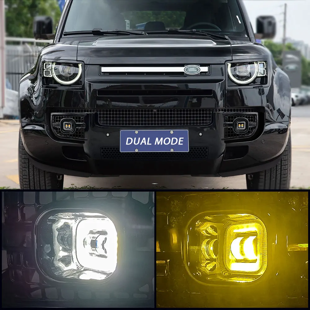 For Land Rover Defender 2020 2021 2022 Car LED Fog Lights Kit Daytime Running Light Fog Lamp Cover With Harness