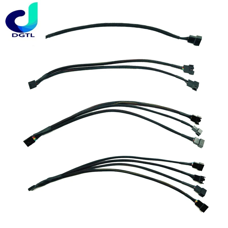 Mainboard CPU 4 PIN Fan Extention Cables PWM 4P Adapter Cable Computer Case 4 PIN Power Cables Connectors Fan Splitter
