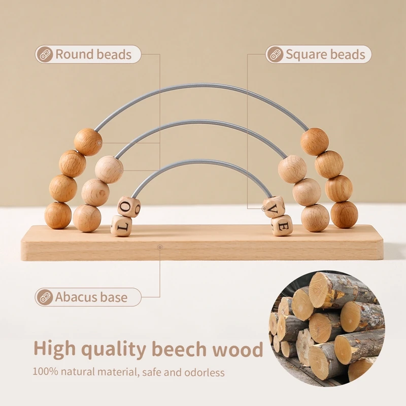 Wooden Toys Arithmetic Toys Children's Cognitive Alphabet Abacus Children's Learning Toys Educational Toys Wooden Children's Toy 6