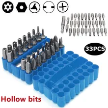  33pcs/set Electric Screwdriver Bit Combination Set Hexagonal Plum Blossom Three-Claw Four-Claw Slotted Screwdriver Accessories 