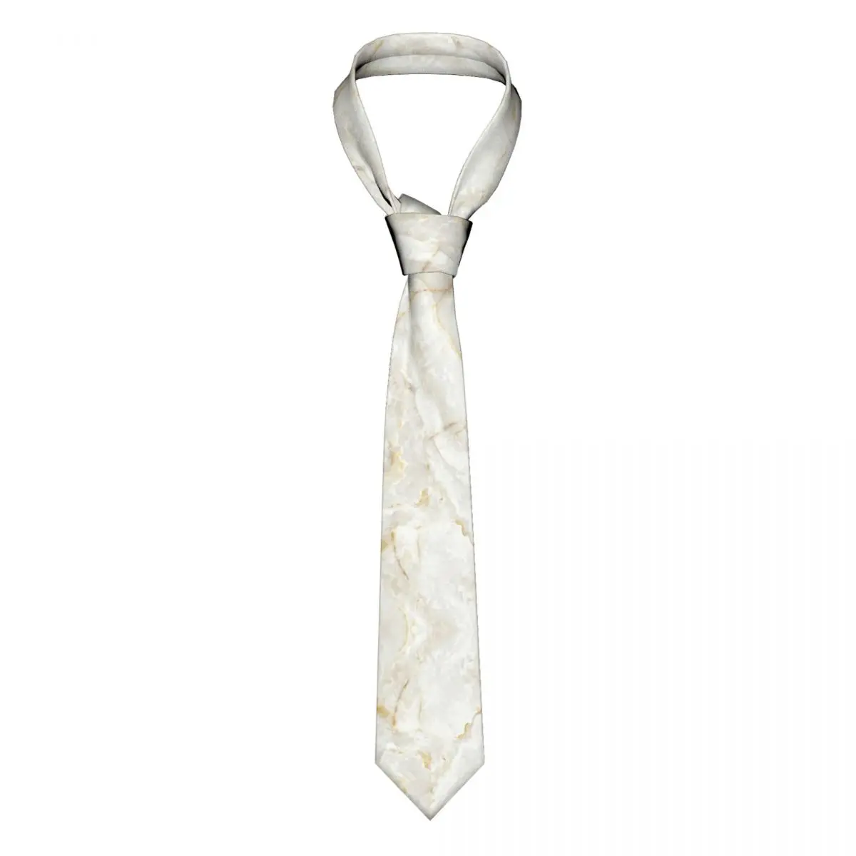 

Marble Nordic Style Neckties Men Women Fashion Polyester 8 cm Wide White and Gold Neck Ties Daily Wear Gravatas Cosplay Props