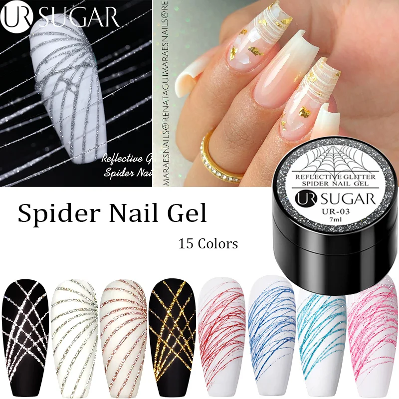 UR SUGAR 7ML Spider Line Nails Gel Polish Wire Drawing Web Silk Line UV LED Gel Hybrid Varnishes Paint DIY Glue Manicure