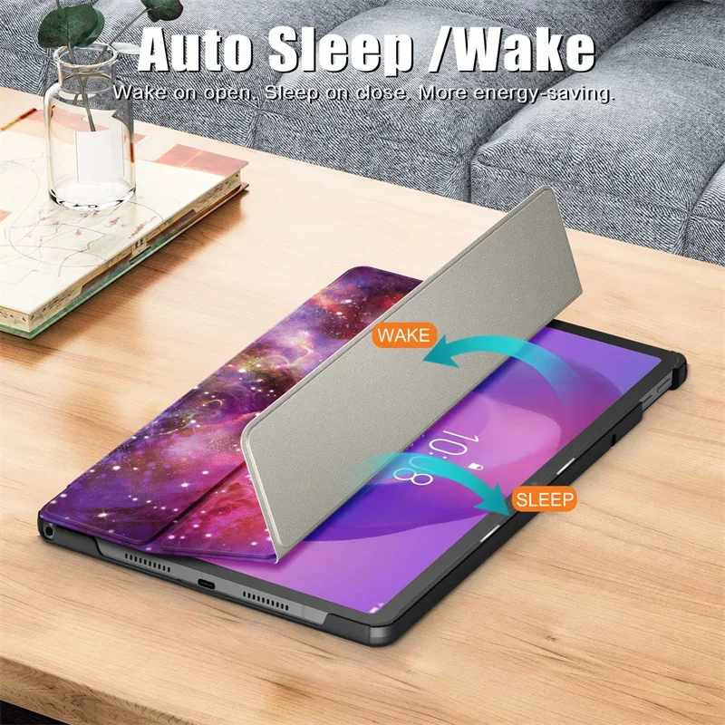 Tri-fold Stand Magnetic Wake/Sleep PU Leather Tablet Cover, 11''