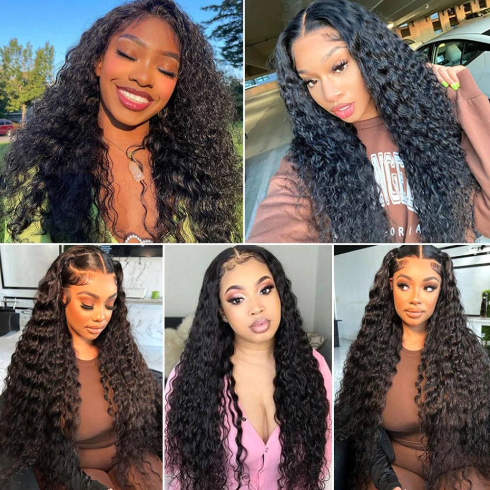 40Inches Deep Wave Hair Bundles Natural Black Colored 1/3/4 Pcs Long Human Hair Extensions Remy Brazilian Hair Bundles For Women 6
