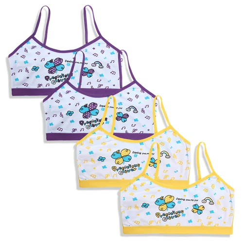 십대 소녀용 면 탱크 탑, 만화 모델, 어린이 싱글렛, 아기 브래지어, 언더셔츠, 한 몫당 4 PCs 7