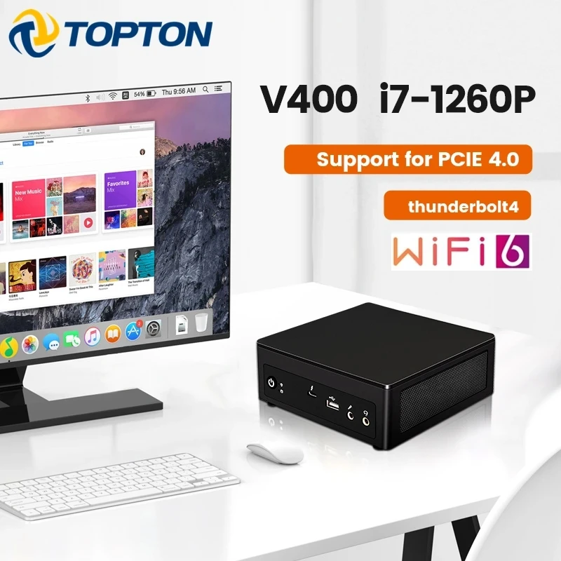 

Topton NUC Mini PC 12th Gen i7 1260P i7 1165G7 Thunderbolt 4.0 Windows11 2*DDR4 NVMe SSD Gaming Computer 2*HDMI DP 8K HD WiFi BT