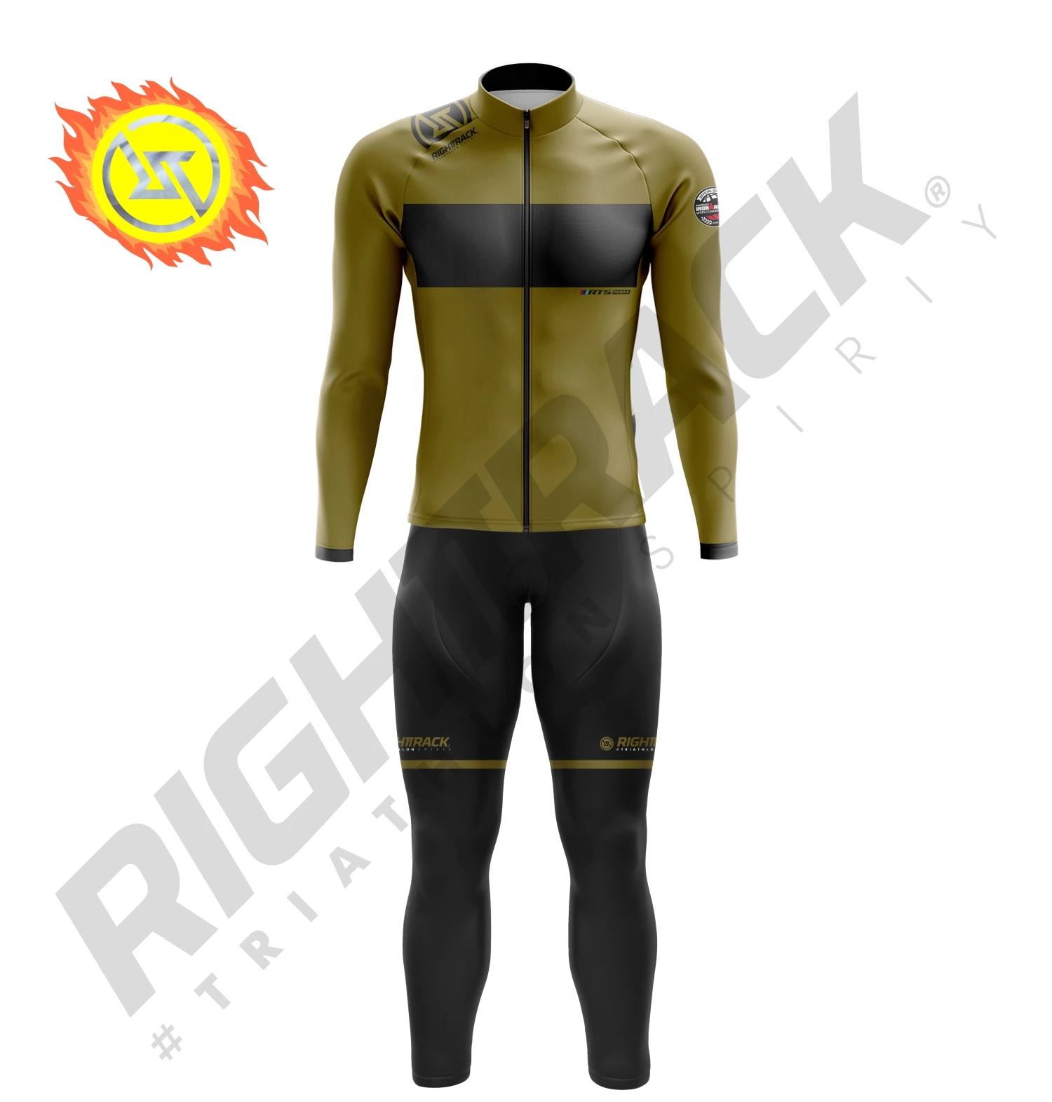 New RIGHTTRACK Winter Trisuit Thermal Fleece Long Sleeve Skinsuit Skiing Cycling Running Skating Triathlon Sports Apparel 2