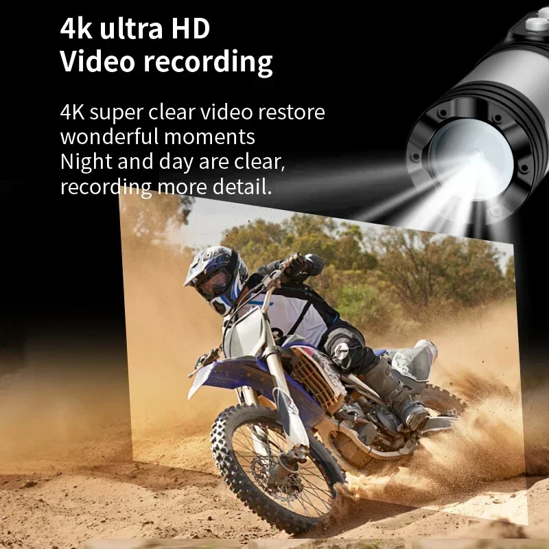 4K Full HD Wifi Portable Camera Waterproof and Anti Shake Sports Cameras Bicycle Motorcycle Helmet Cam Flashlight Camcorder 3