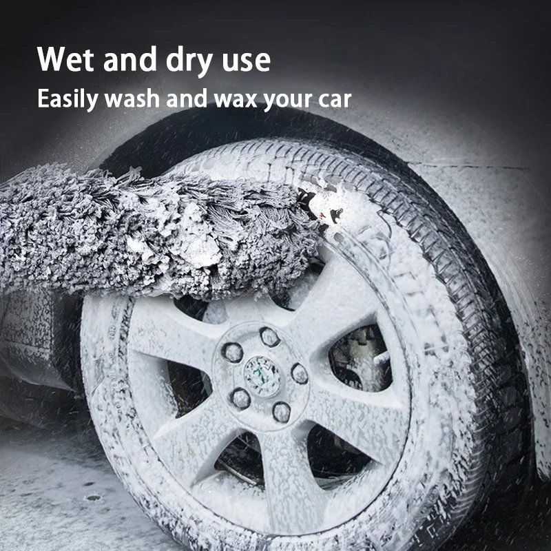 Car Body Duster Retractable Wax Dust Wash Mop Car Tyre Wheel Brush Wet And Dry Dual Use Handle Dust Remover