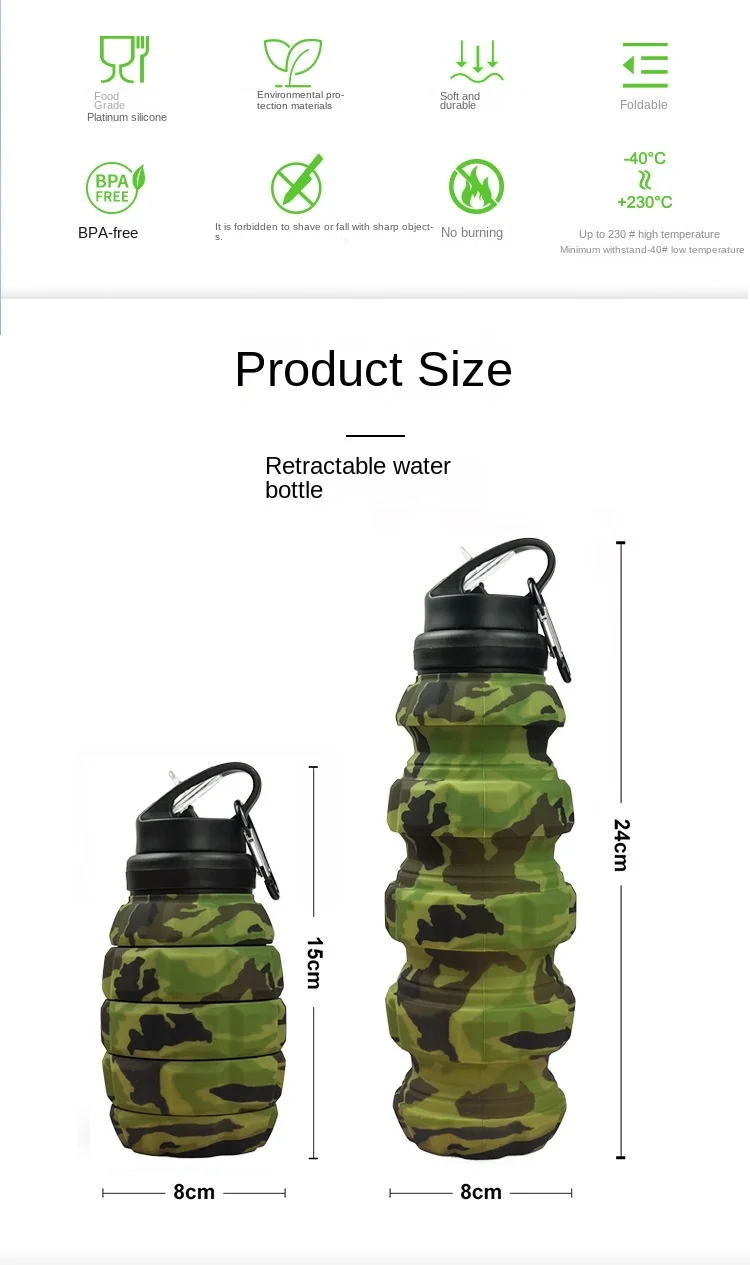 Buy Wholesale China Silicone Folding Water Bottle Grenade Shaped 500ml  Silicone Water Bottle & Silicone Water Bottles at USD 2.3