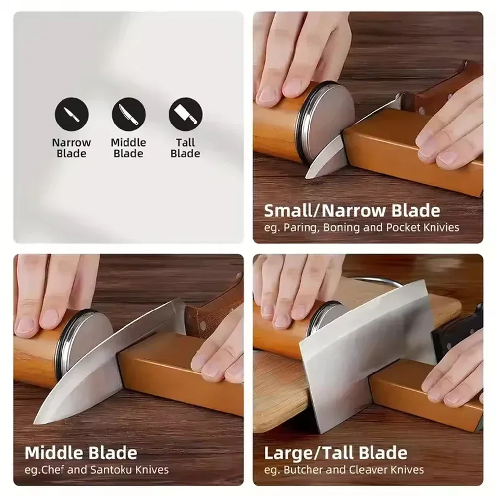 Rolling Knife Sharpener Kit with Industrial Diamonds for Chef Knives