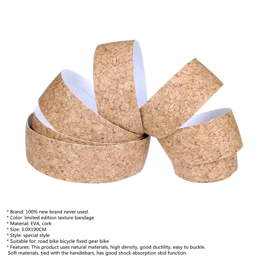 New Bicycle Handlebar Tape Wood Grain Tape MTB Road Bike EVA Handlebar Belt Cycling Handle Anti-slip Belt Wrap +2 Bar