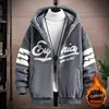 Lamb Velvet Jacket for Teens And Students Men's Fashion Thickened Fleece Hooded Coat Warm Color Block Casual Loose Fit Jacket