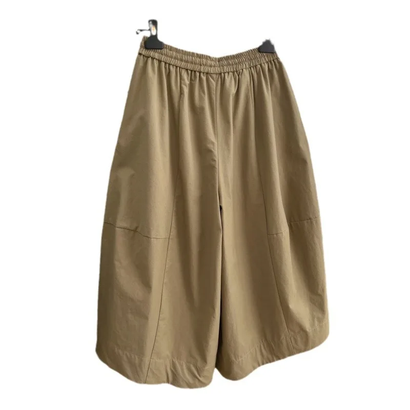 Large size design, loose A-line wide leg pants, women's summer cropped pants, skirt pants, casual pants