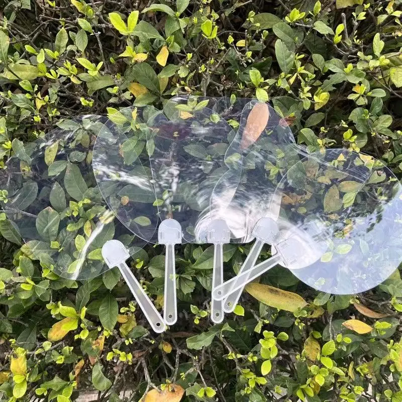 5pcs DIY Clear Plastic Fan Blank Transparent Decorative Fans for Painting Crafts Perfect for Kids Art Calligraphy DIY Decor