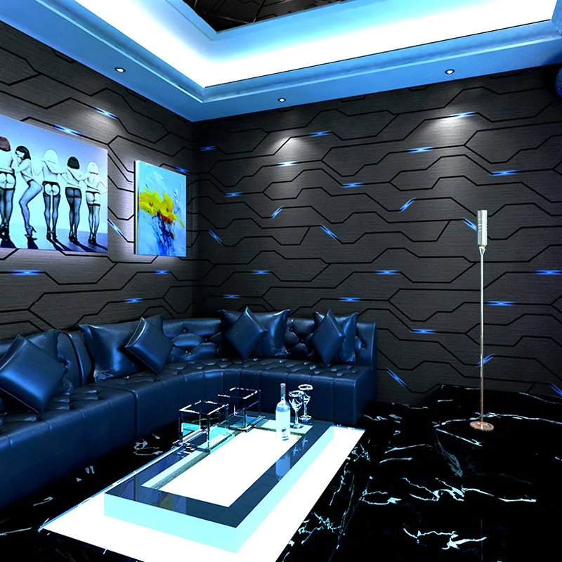 KTV Wallpaper Wall Covering 3D Stereo Music Bar Decor Flash Technology Sense Gaming Room Wall Paper Decoration of Esports Rooms