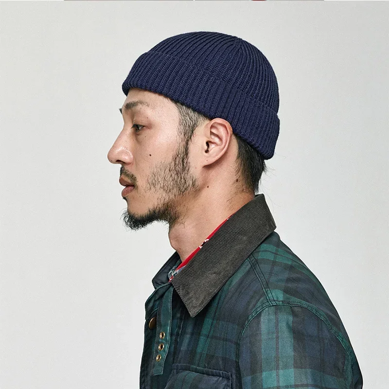 Solid Color Warm Knitted Brimless Hat Hats Winter Autumn Hip Hop Skullcap Street Men Beanie Unisex Melon Cap Women male_voghion.com