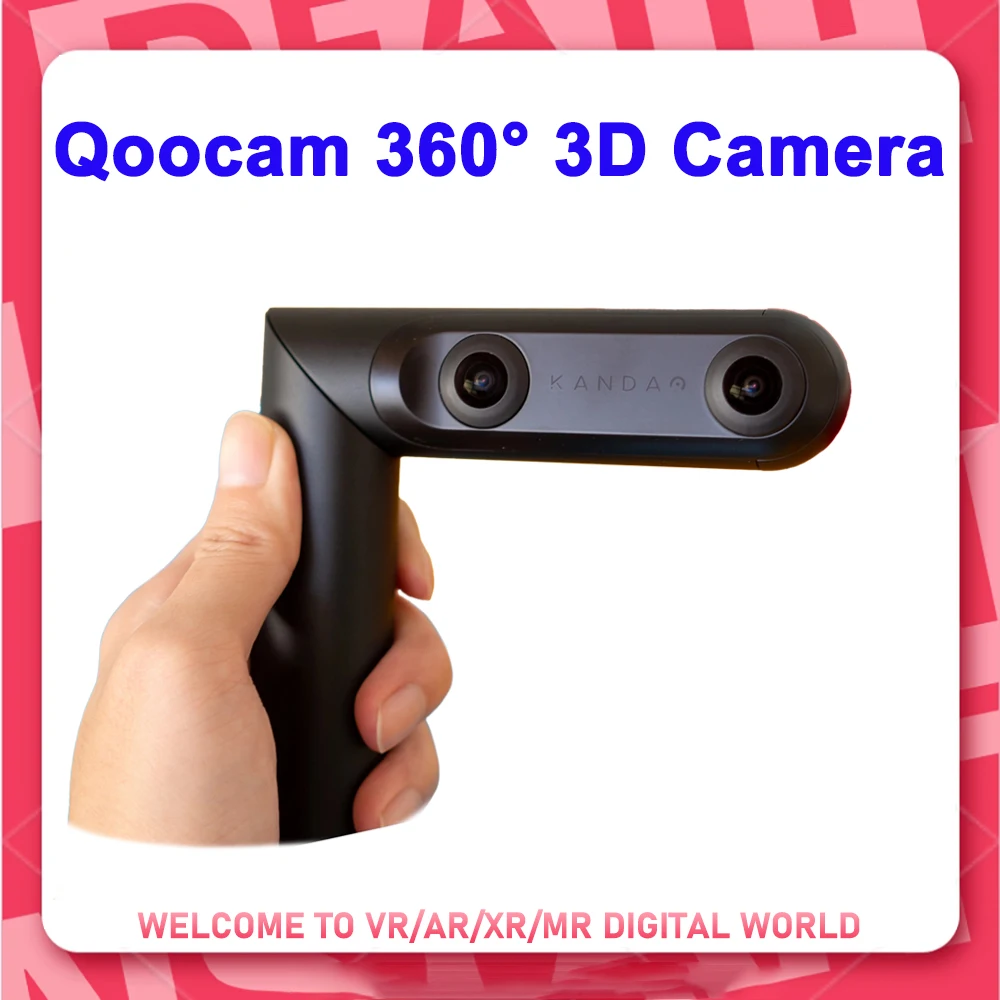 KanDao QooCam 3D Motion Camera QooCam Cucum 3D Action Camera 180&deg; VR 360&deg; 2D VR 4K UHD Video Recorder FOV 216&deg;