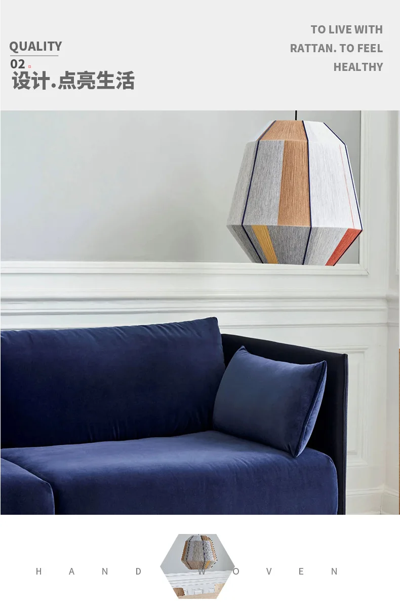 Lámparas Colgantes Japonés Pastoral Ratán Arte Araña Comedor Dormitorio