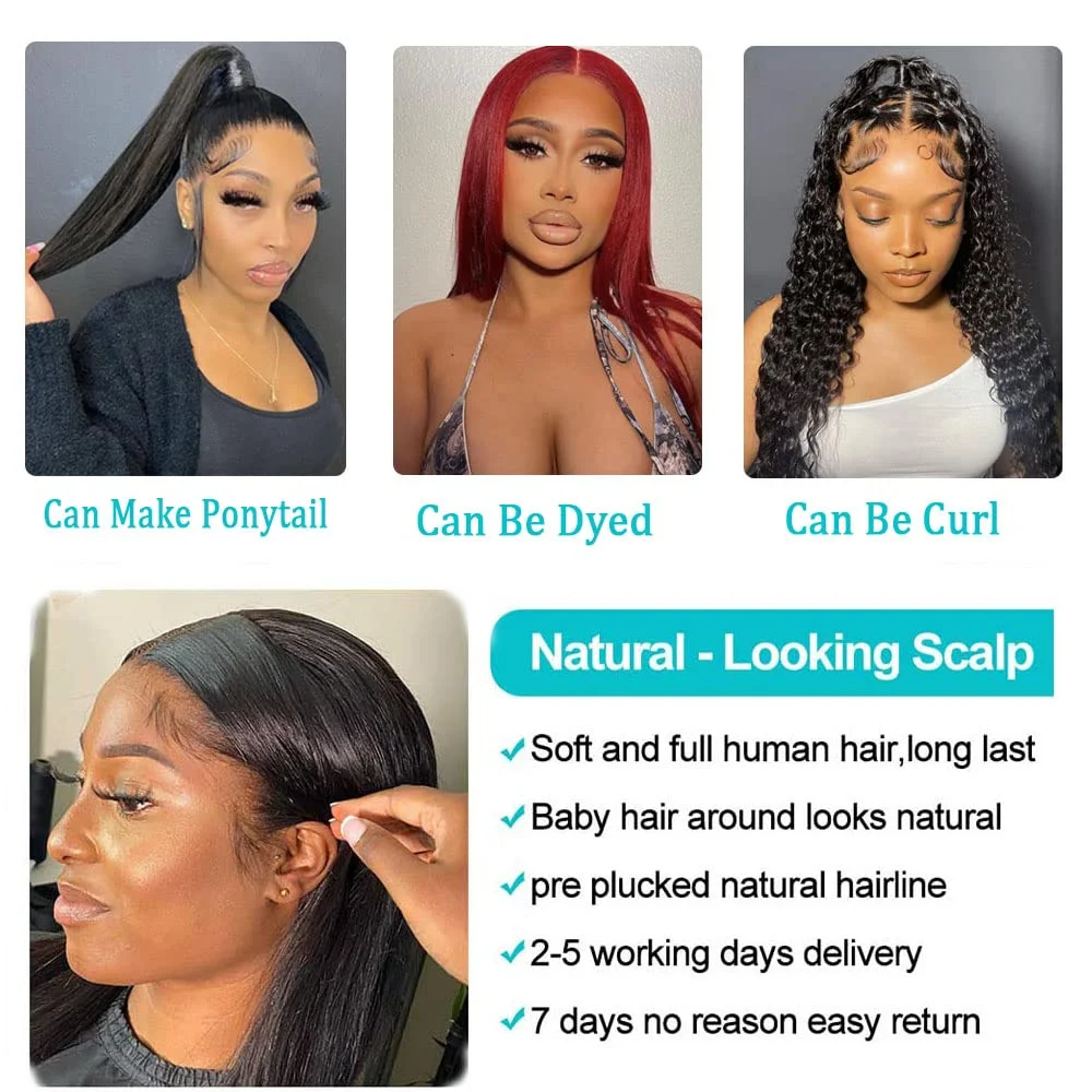 Brazilian Straight 360 Lace Frontals Only Closure Cheveux Humain 13x4 Lace Frontal Pre Plucked With Natural Baby Hair 8-22 Inch