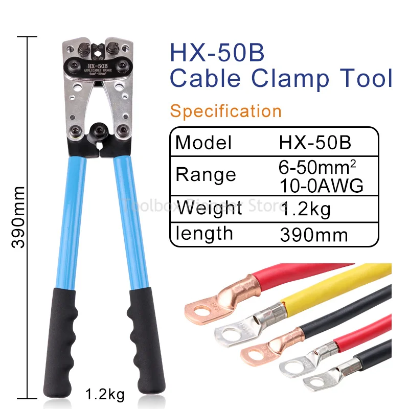 

Crimping Pliers Electrical Tube Terminal Crimper Hex Crimp Tool Electric Wire Press Pliers Cable Lug Hand Tools HX-50B