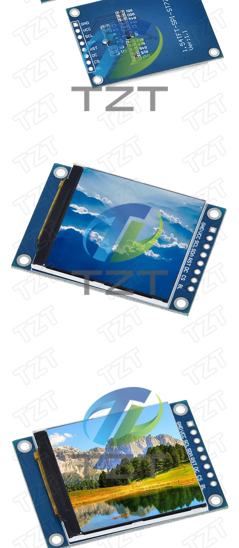 1,54 Zoll LCD SPI Serial Port Modul TFT Farbbildschirm ST7789 Fahrauflösung 240x240 LCD Liquid Crystal Display Modul 3,3V – Detail 4