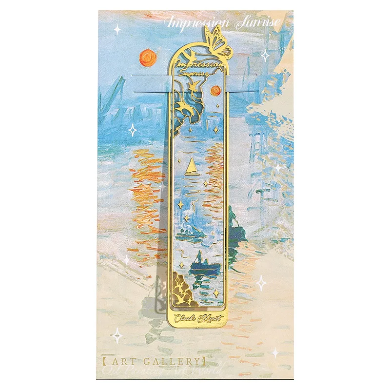 Metal Bookmark Floral Painting Bookmark Bookmarks Stationery Supplies Paper Bookmark