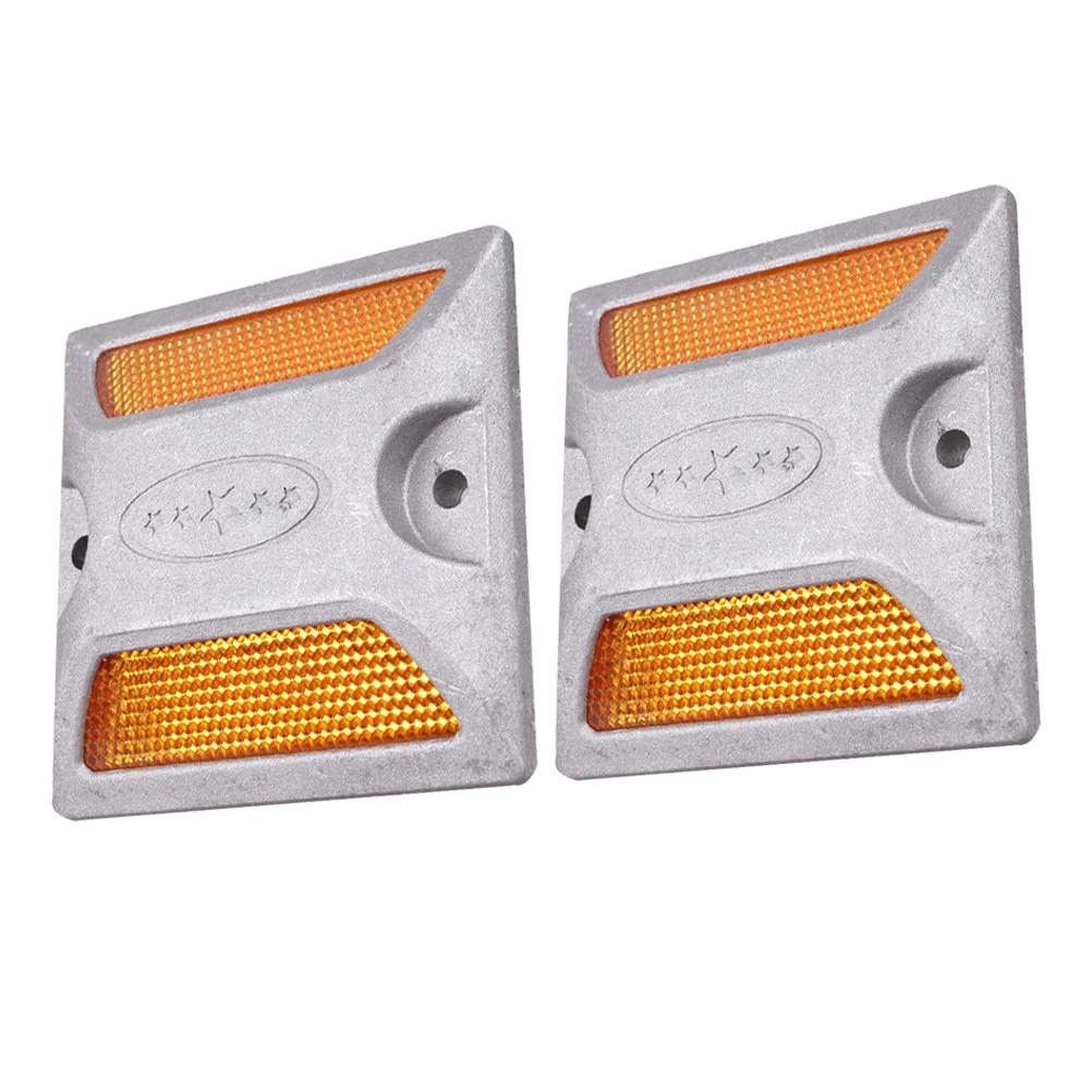 

2 Pcs Dock Light Reflective Casting Emblems Street Reflector Aluminum Driveway Marker