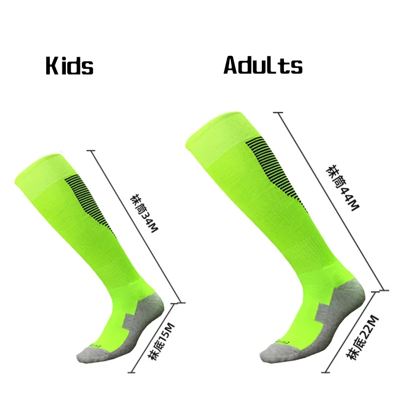 Stripe Sports Soccer Socks Adult Kids Breathable Football Club Knee High Training Running Long Stocking Towel Bottom Sock Unisex
