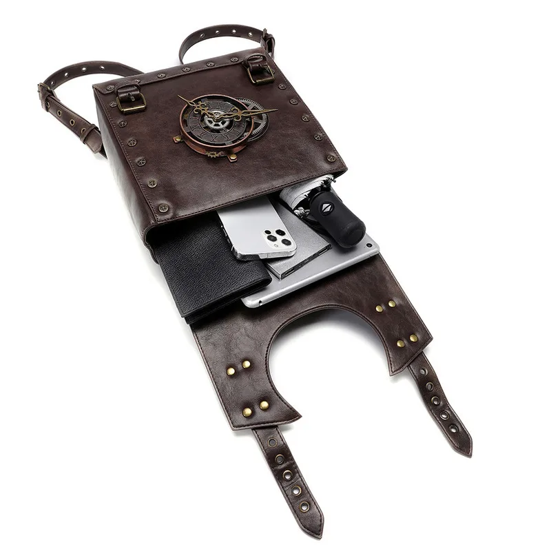 2024 New Women Punk Industrial Style Leather Schools Schoolbag School Backpacks for Teenagers Computer Bag Backpack Bag