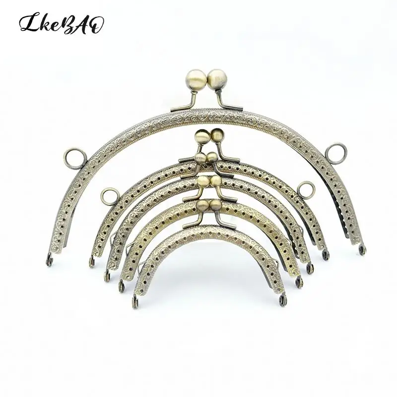 

1PCS DIY 8.5/10.5/12.5/15/20.5cm Metal Semicirc Frame Purse Handle Coin Bags Metal Kiss Clasp Lock Frame Accessories