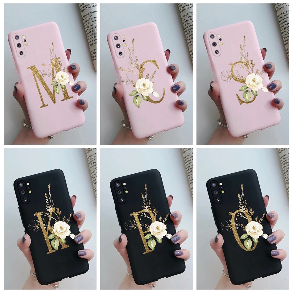 Custodia Per Samsung Galaxy Note 10 Plus Custodia Antiurto Paraurti Fiore Alfabeto Lettera Tpu Cover Per Samsung Note 10 Plus Custodia Per Telefono