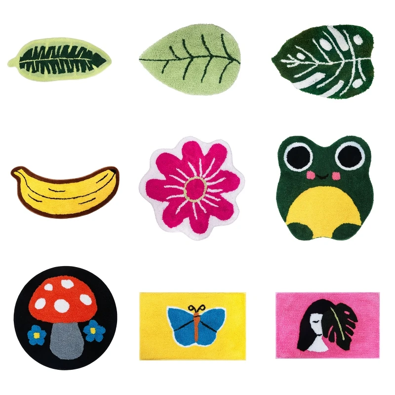 

Special Shaped Non Slip Doormat Bath Mat Green Leaf Banana Floor Mats